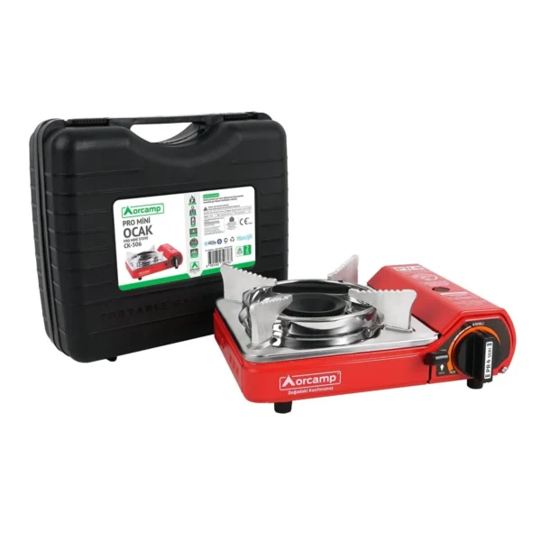 Orcamp Tekli Mini Portatif Ocak Kırmızı