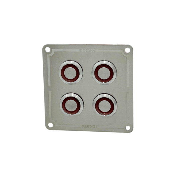 Krom 4'lü Switch Panel Sigortalı Kırmızı Işıklı