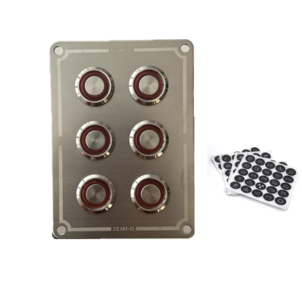 Krom 6'lı Switch Panel Sigortalı Kırmızı Işıklı