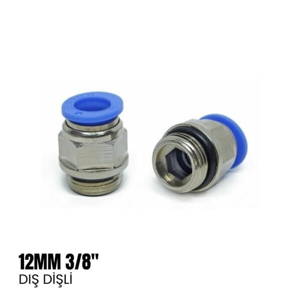 SHUIVAN Pnömatik Rekor 12mm 3/8″ Dış Dişli - Şipşak